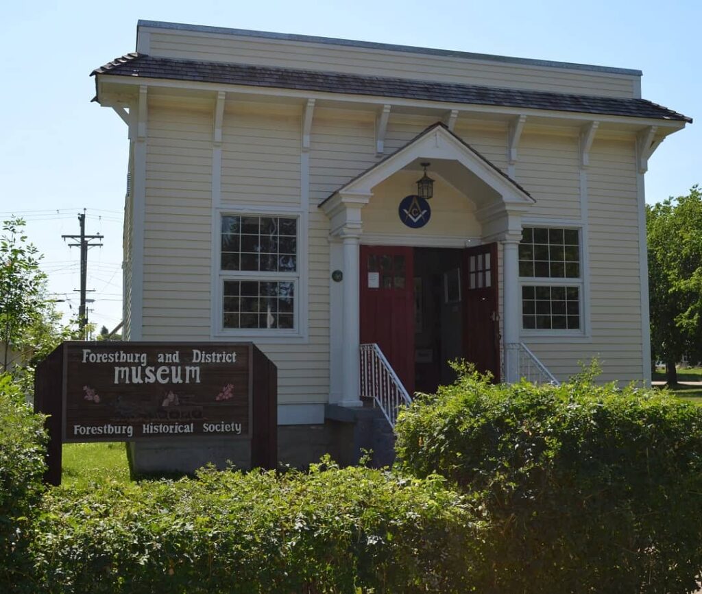 Early 1900s architecture building with red door